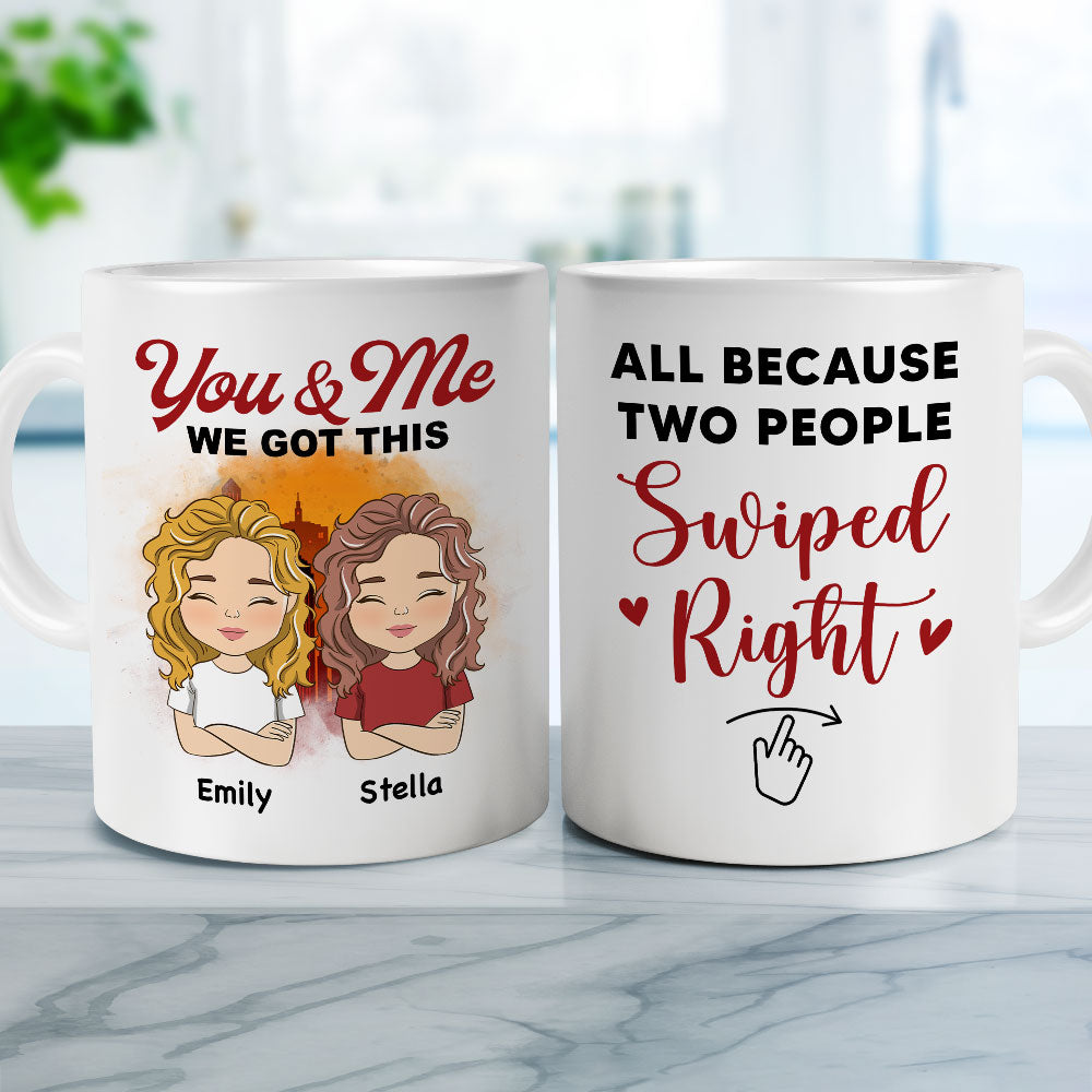 Two People Swiped Right - Personalized Coffee Mug
