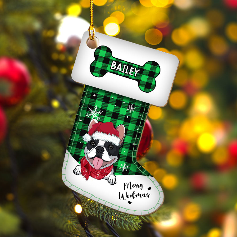 Pet Christmas Stocking - Personalized 1-layered Wood Ornament