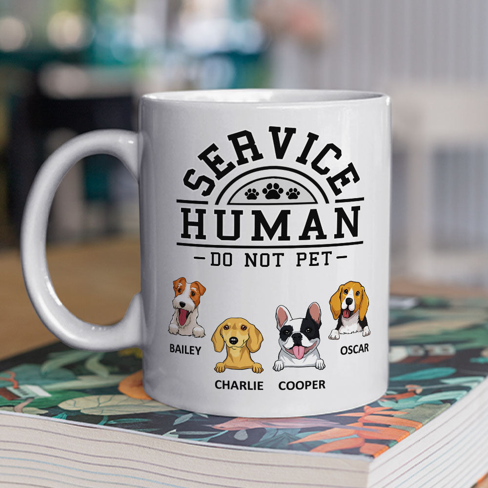 Custom Photo Christmas Birthday Gifts For Dog Lovers • Dogs Service Human Logo - Personalized Coffee Mug
