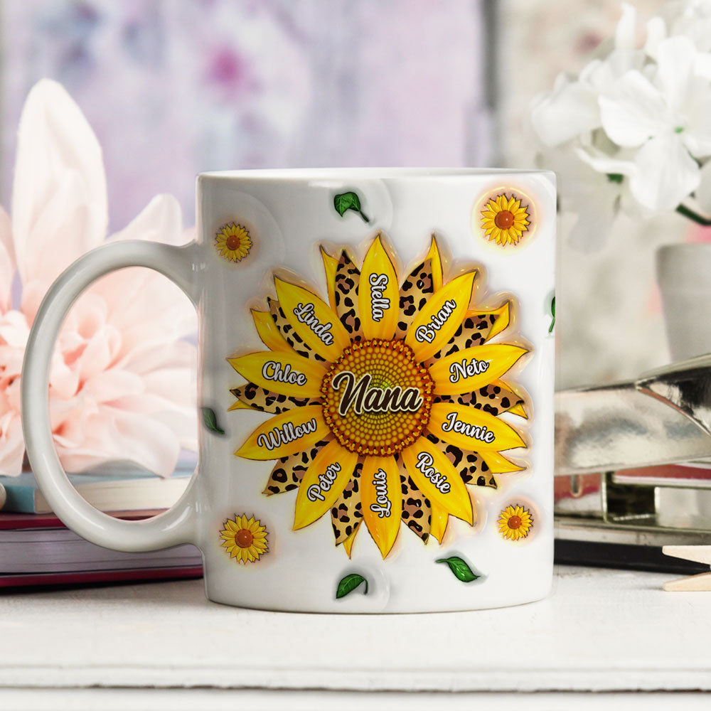 Nana Sunflower - Personalized 3D Inflated Effect Mug
