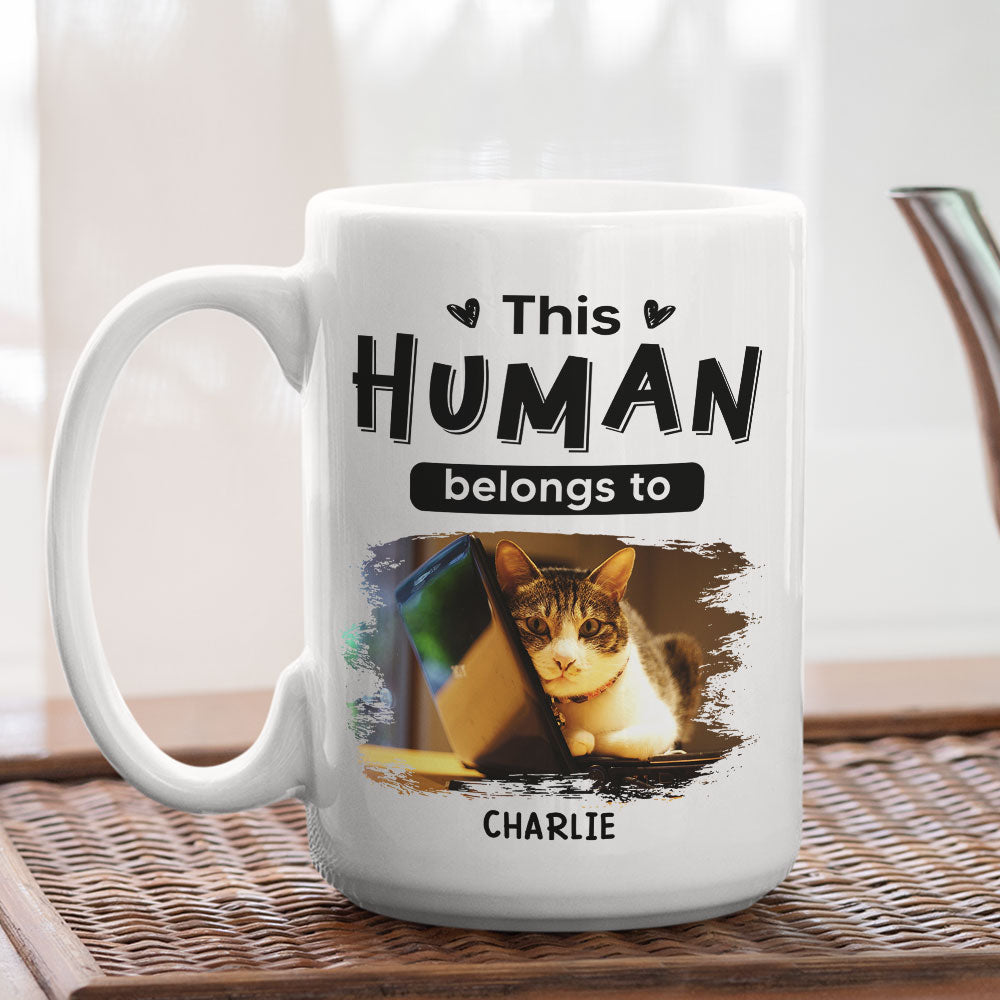 Custom Photo Mother's day Birthday Gifts For Cat Mom, Cat Lovers • Belongs To Cats Christmas - Personalized Coffee Mug