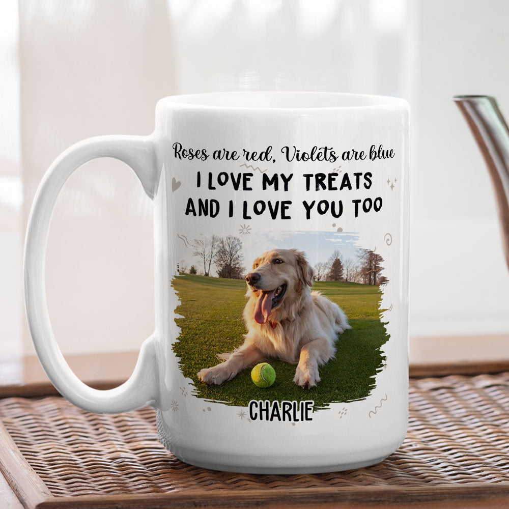 Custom Photo Mother's day Birthday Gifts For Dog Mom, Dog Lovers • Love Treats Love You - Personalized Coffee Mug