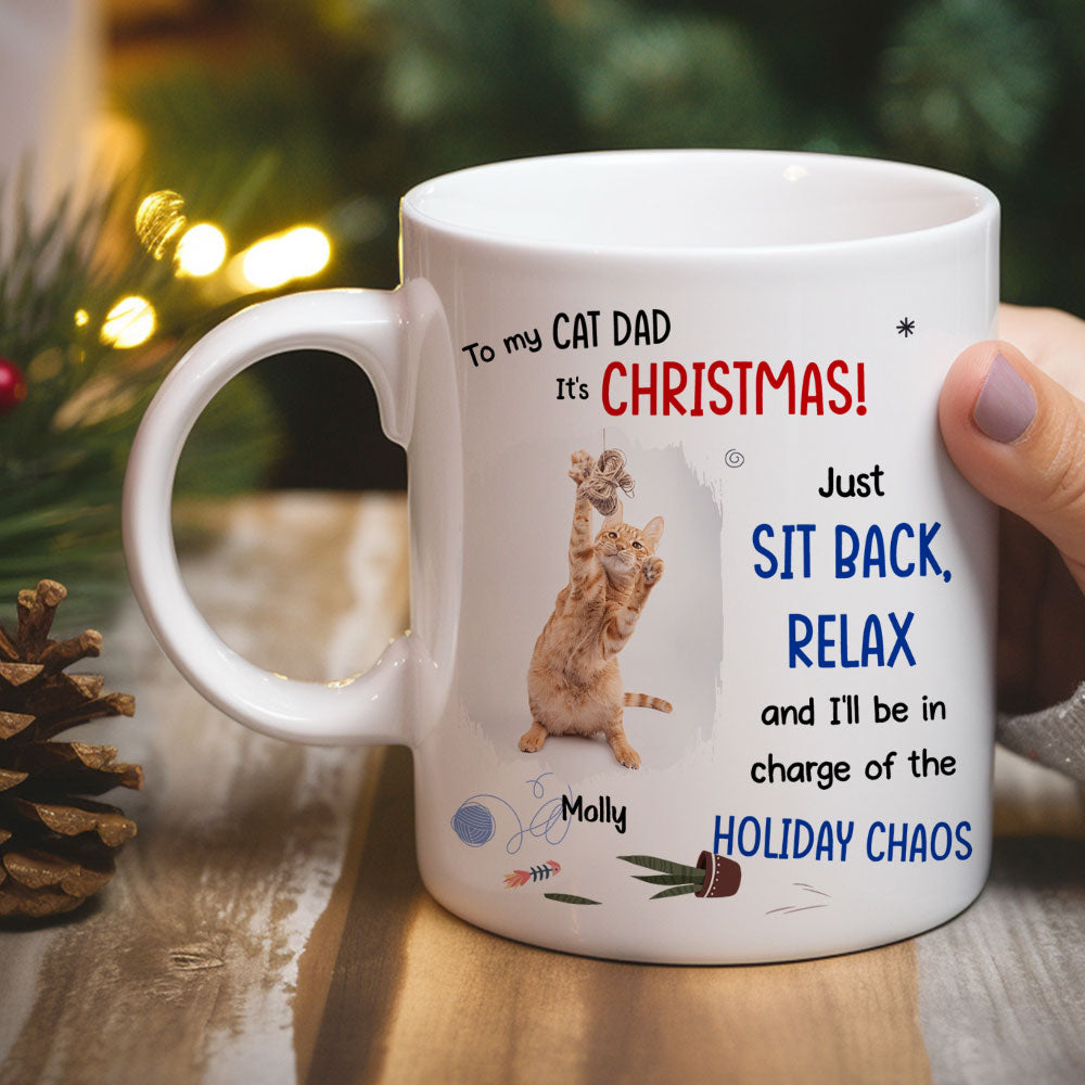 Custom Photo Mother's day Birthday Gifts For Cat Mom, Cat Lovers • Let Cats Be In Charge Of The Chaos Photo - Personalized Coffee Mug