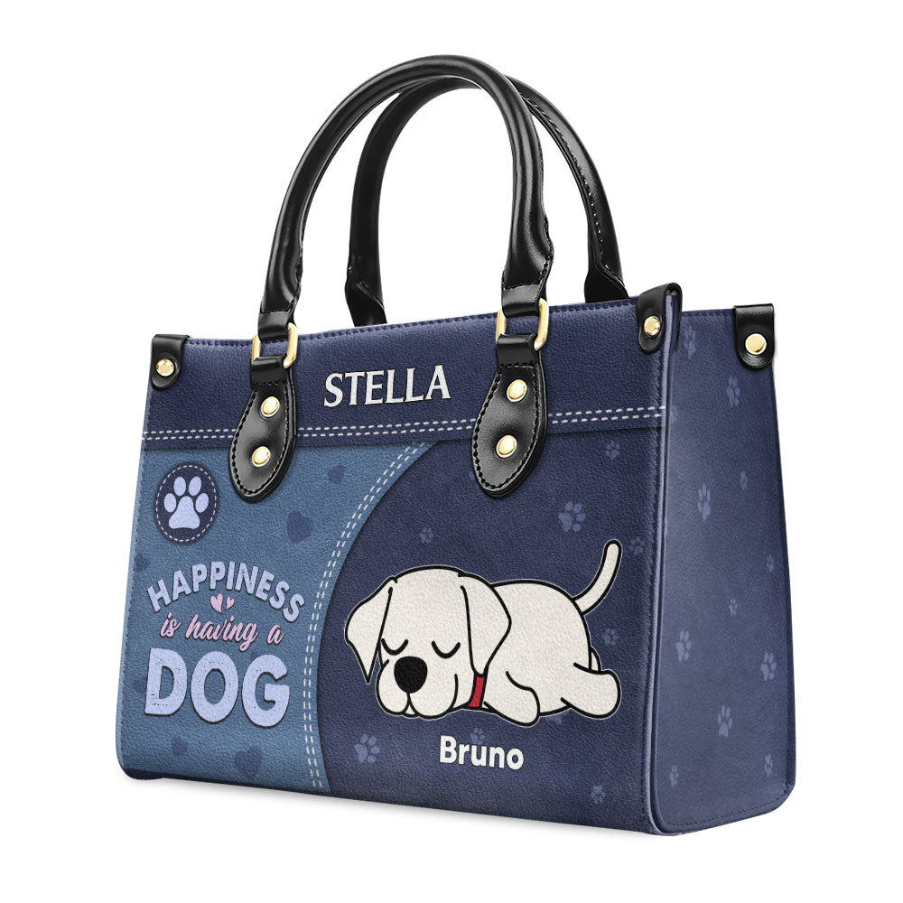 Having A Dog - Personalized Leather Bag