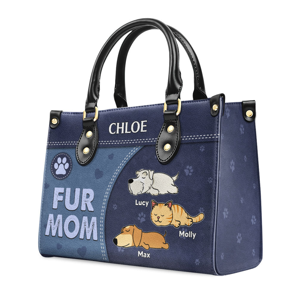 Happy Dog Mom - Personalized Leather Bag