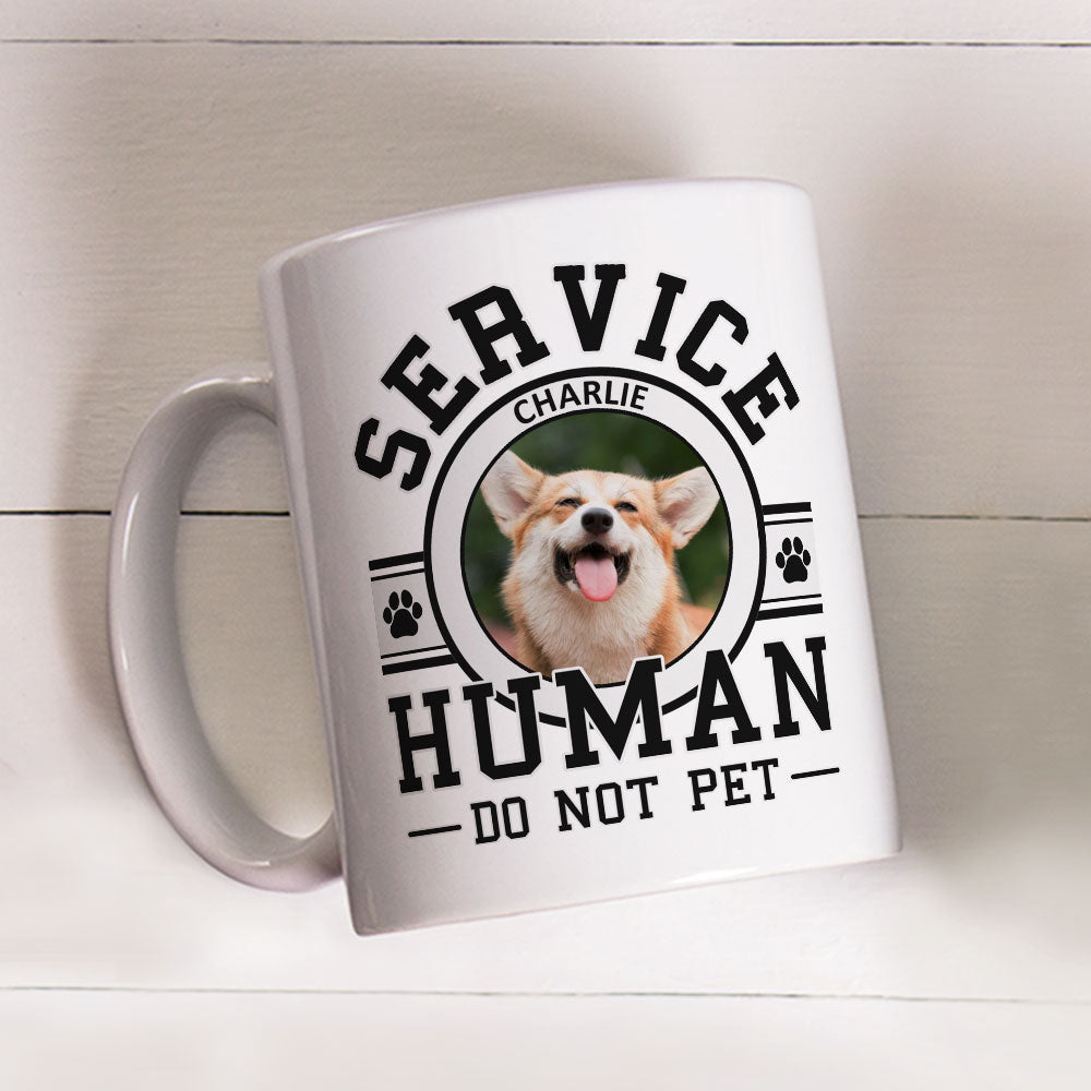 Custom Photo Christmas Birthday Gifts For Dog Lovers • Dogs Service Human Logo - Personalized Coffee Mug