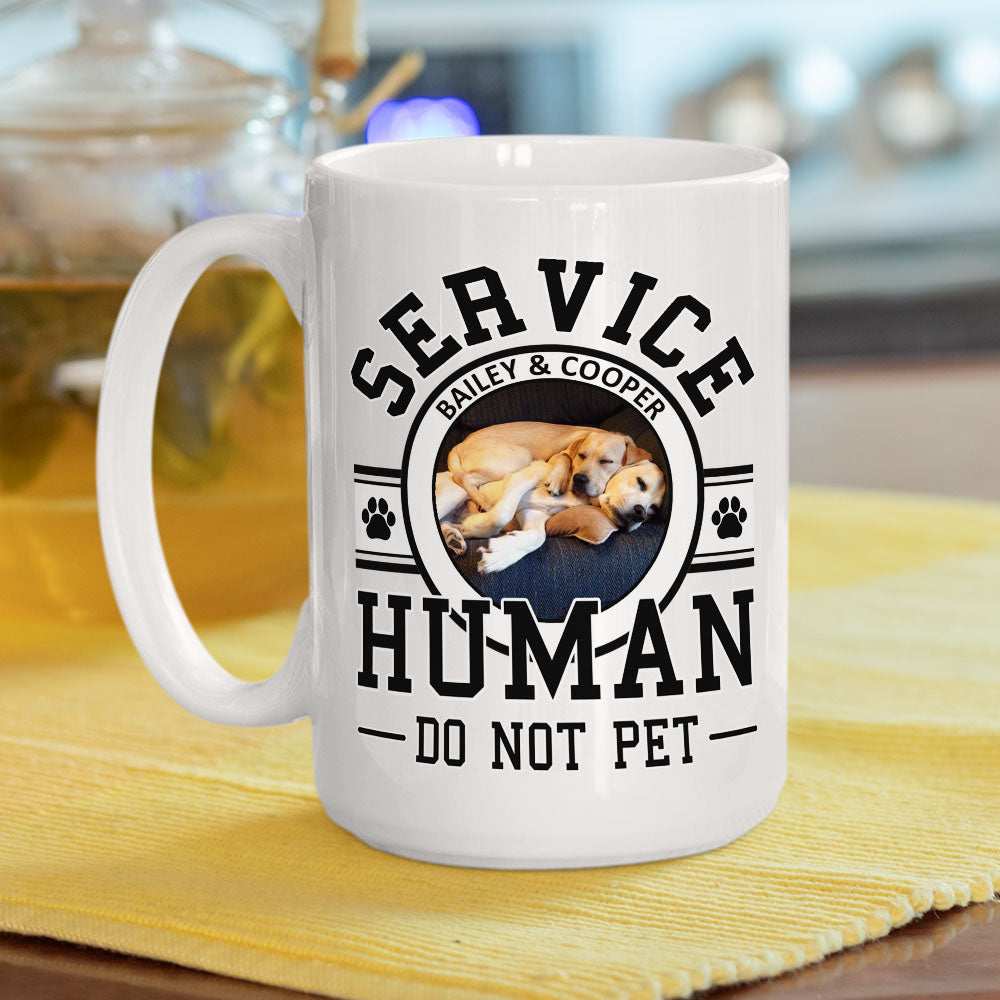 Custom Photo Christmas Birthday Gifts For Dog Lovers • Dogs Service Human Logo - Personalized Coffee Mug