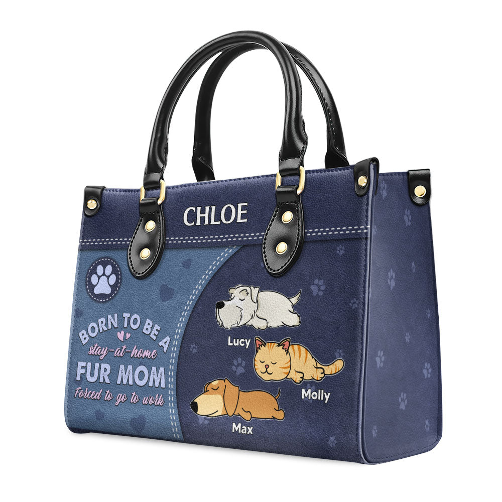 Stay At Home Dog Mom - Personalized Leather Bag
