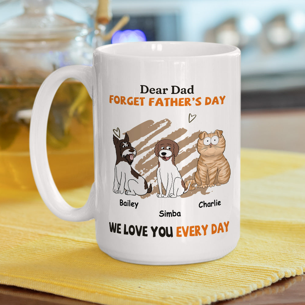 Custom Photo Christmas Birthday Gifts For Dog Dad, Dog Lovers • We Love You Every Day - Personalized Coffee Mug