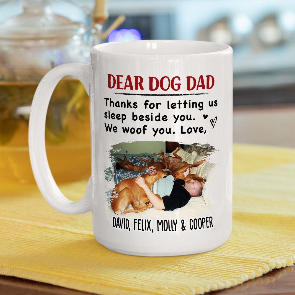 Custom Photo Christmas Birthday Gifts For Dog Lovers • Sleep Beside You Photo - Personalized Coffee Mug