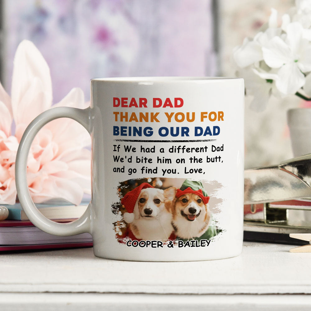 Custom Photo Christmas Birthday Gifts For Dog Lovers • Bite The Butt Christmas - Personalized Coffee Mug