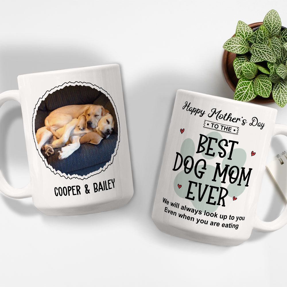 Custom Photo Christmas Birthday Gifts For Dog Lovers • Love You Even You Are Eating - Personalized Coffee Mug