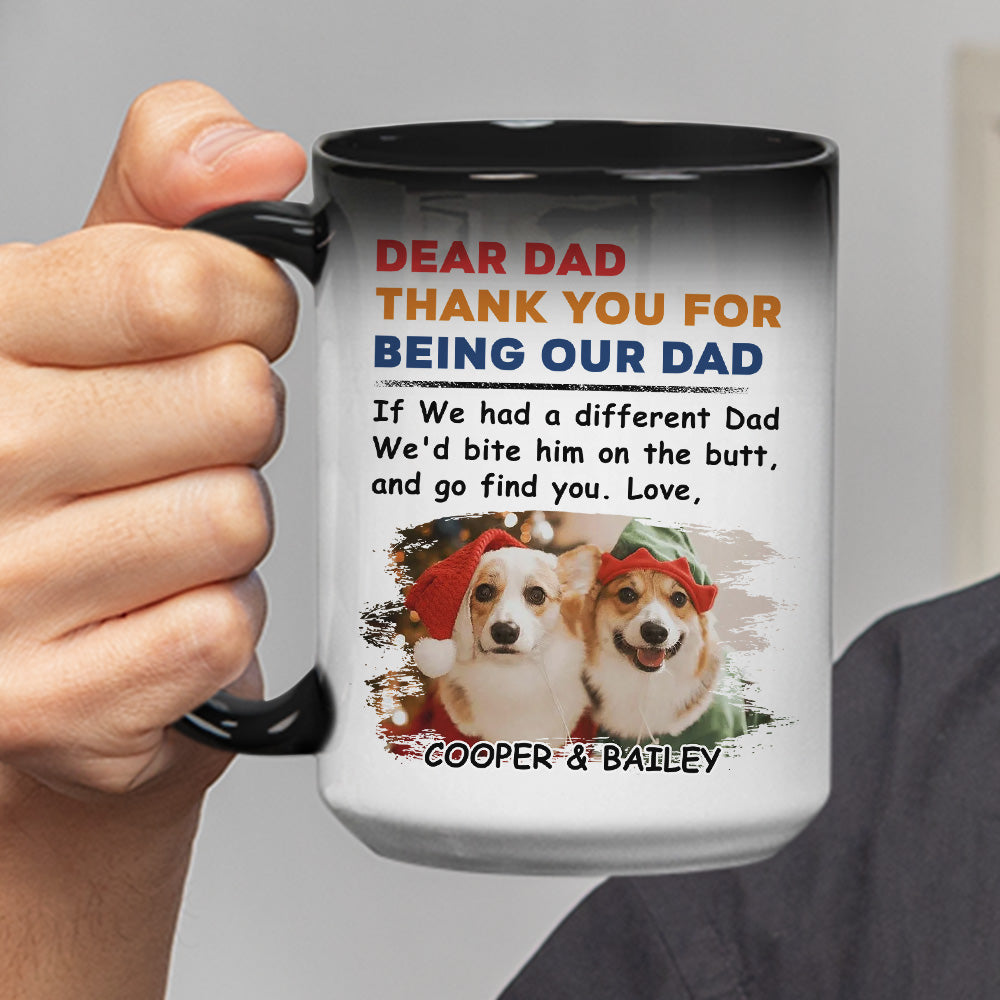 Custom Photo Christmas Birthday Gifts For Dog Lovers • Bite The Butt Christmas - Personalized Color Changing Mug