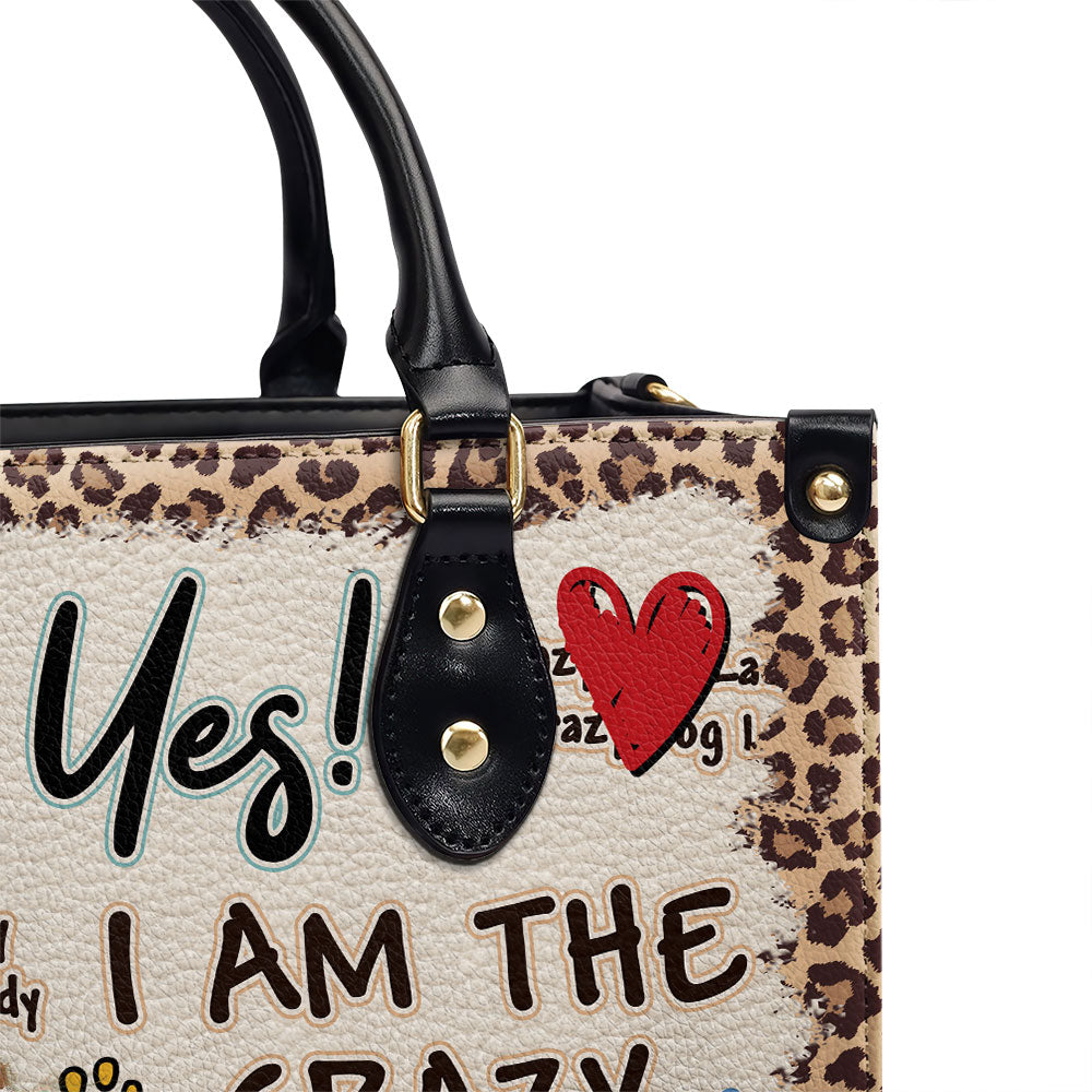 Crazy Dog Lady Photo - Personalized Leather Bag