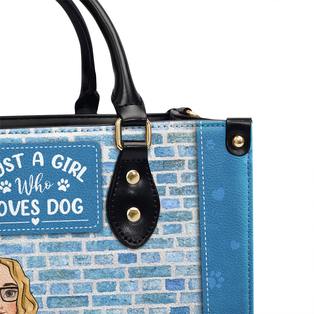 A Girl Loves Her Dogs - Personalized Leather Bag