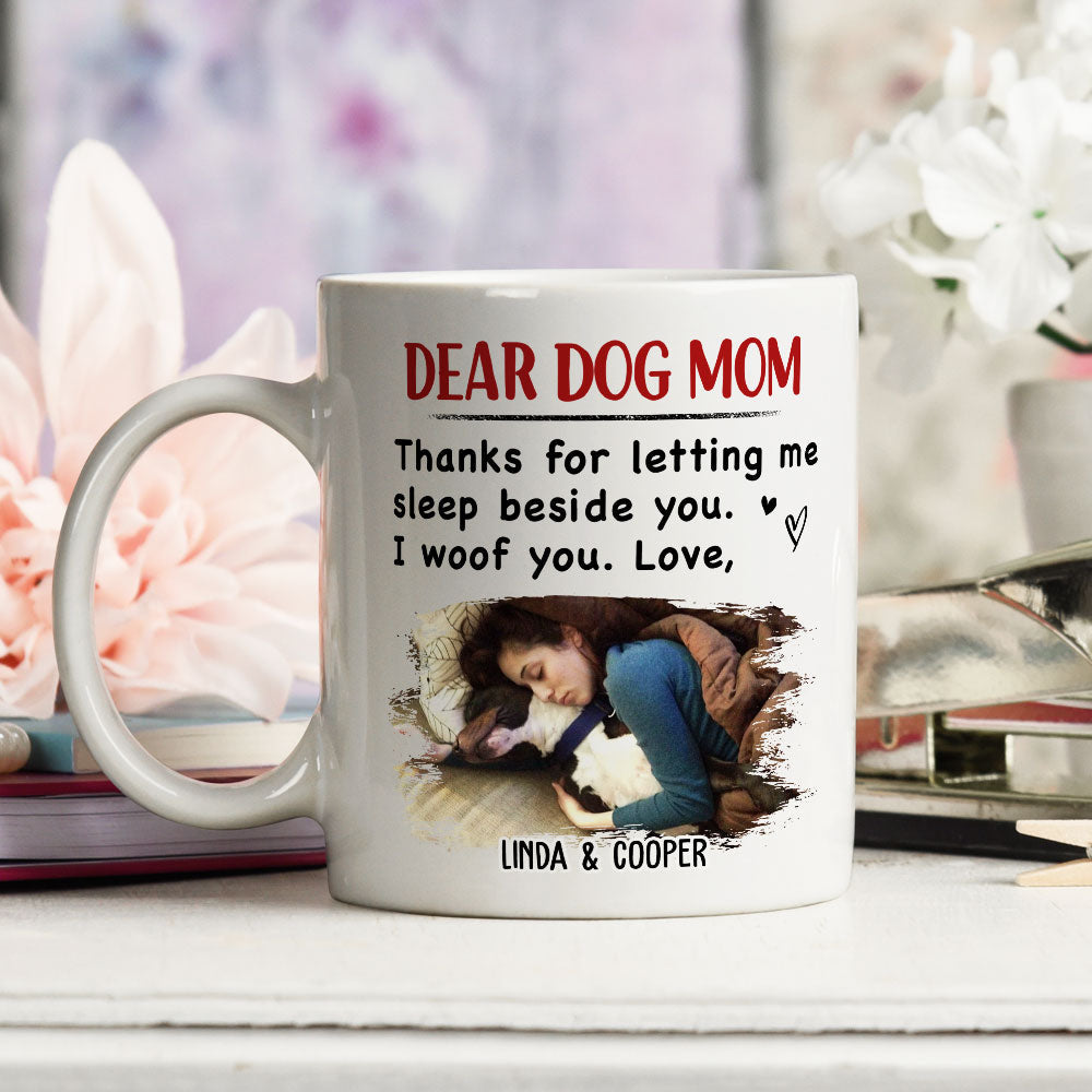 Custom Photo Christmas Birthday Gifts For Dog Lovers • Sleep Beside You Photo - Personalized Coffee Mug