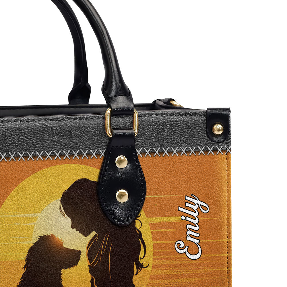 A Girl Who Loves Dogs - Personalized Leather Bag