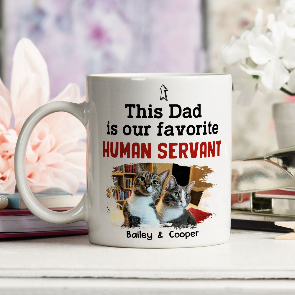 Custom Photo Mother's day Birthday Gifts For Cat Mom, Cat Lovers • Human Servant Gift - Personalized Coffee Mug