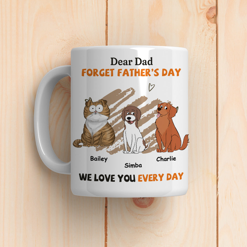 Custom Photo Christmas Birthday Gifts For Dog Dad, Dog Lovers • We Love You Every Day - Personalized Coffee Mug