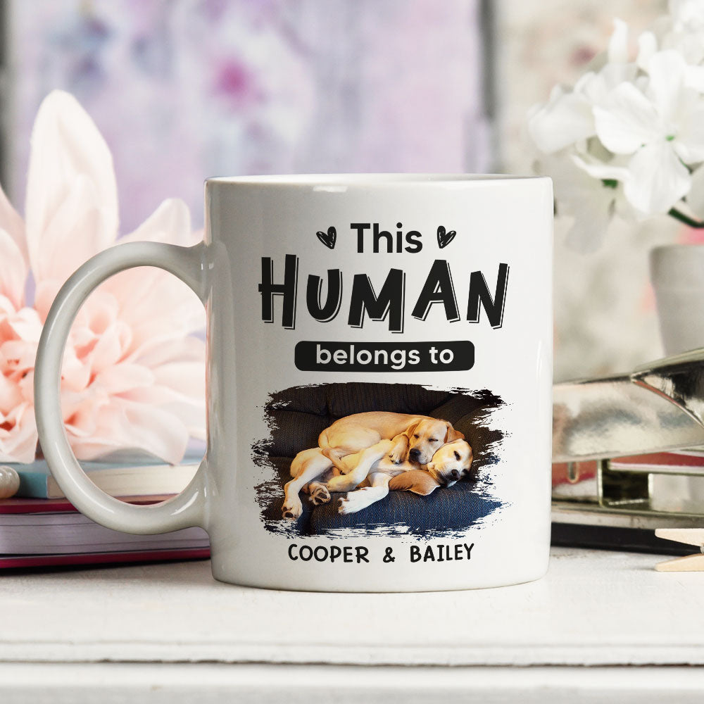 Custom Photo Mother's day Birthday Gifts For Cat Mom, Cat Lovers • Belongs To Pets - Personalized Coffee Mug