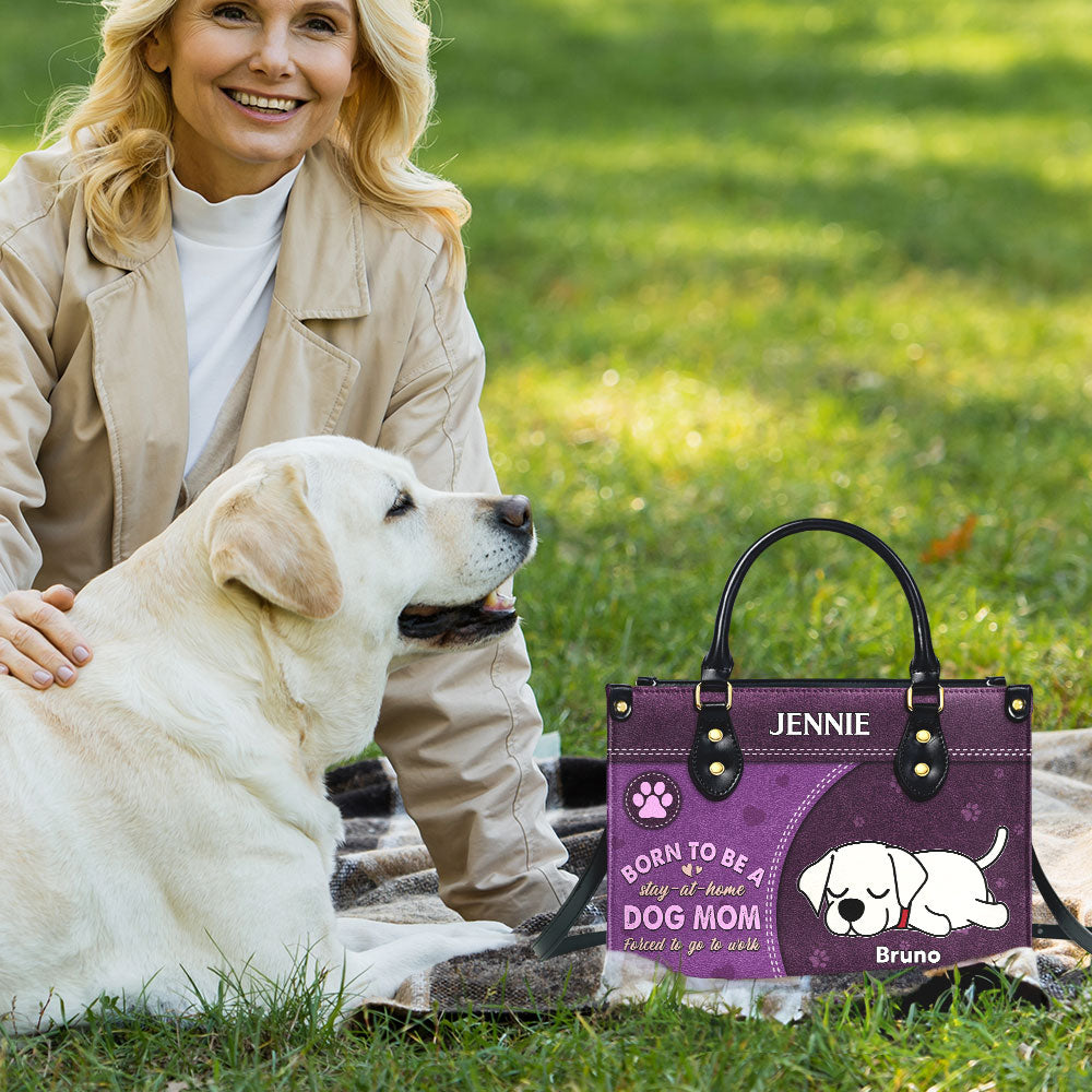 Stay At Home Dog Mom - Personalized Leather Bag