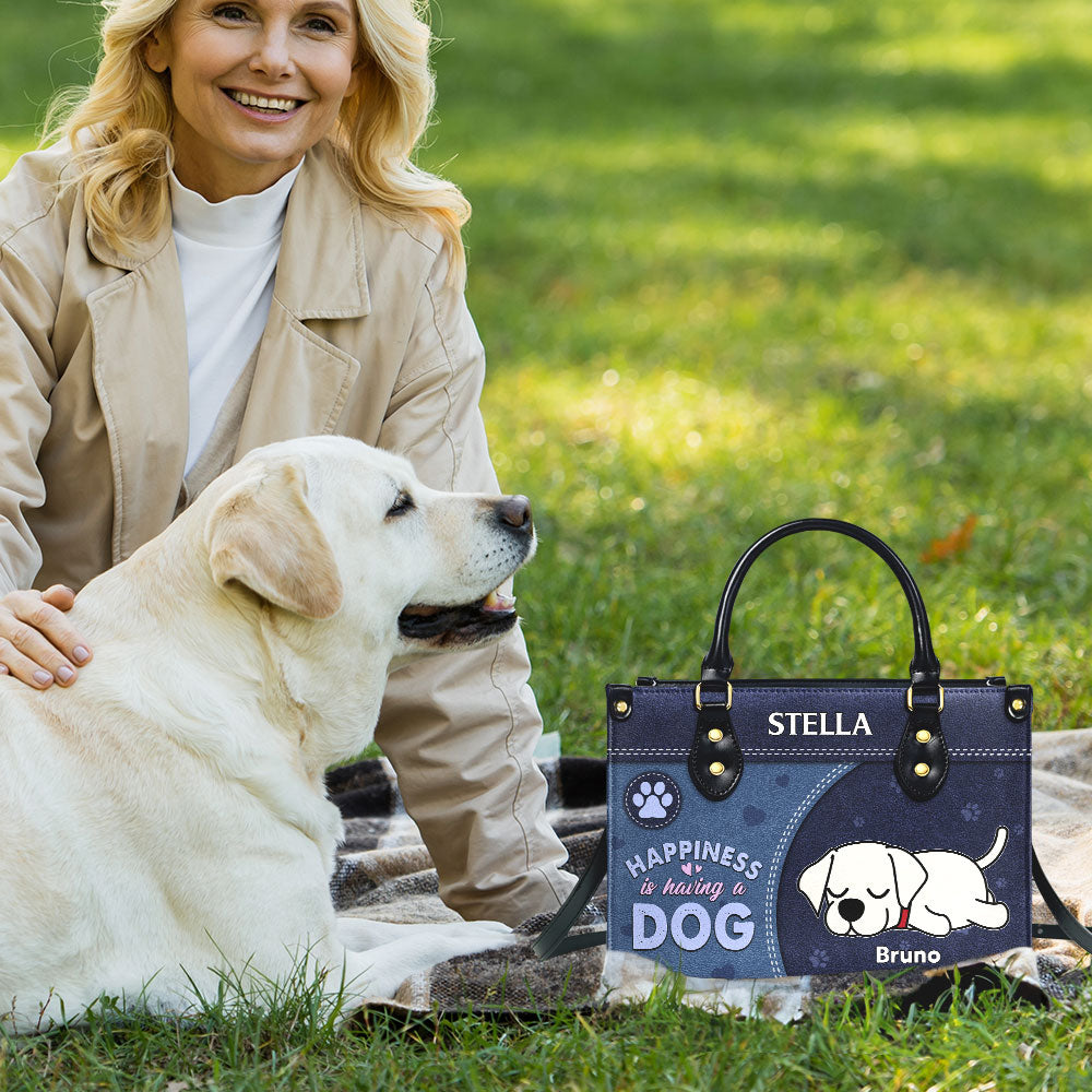 Having A Dog - Personalized Leather Bag