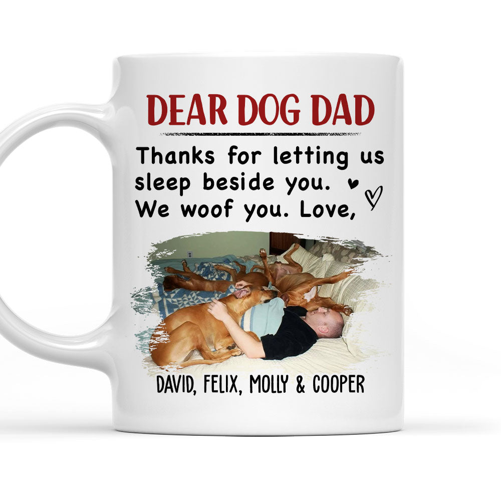 Custom Photo Christmas Birthday Gifts For Dog Lovers • Sleep Beside You Photo - Personalized Coffee Mug