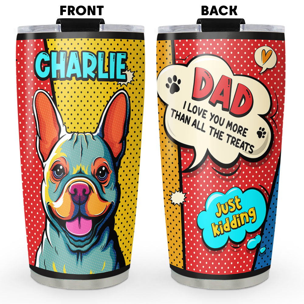 Custom Mother's Father's day Birthday Gifts For Dog Lovers • I Love You More Than All The Treats - Personalized Tumbler