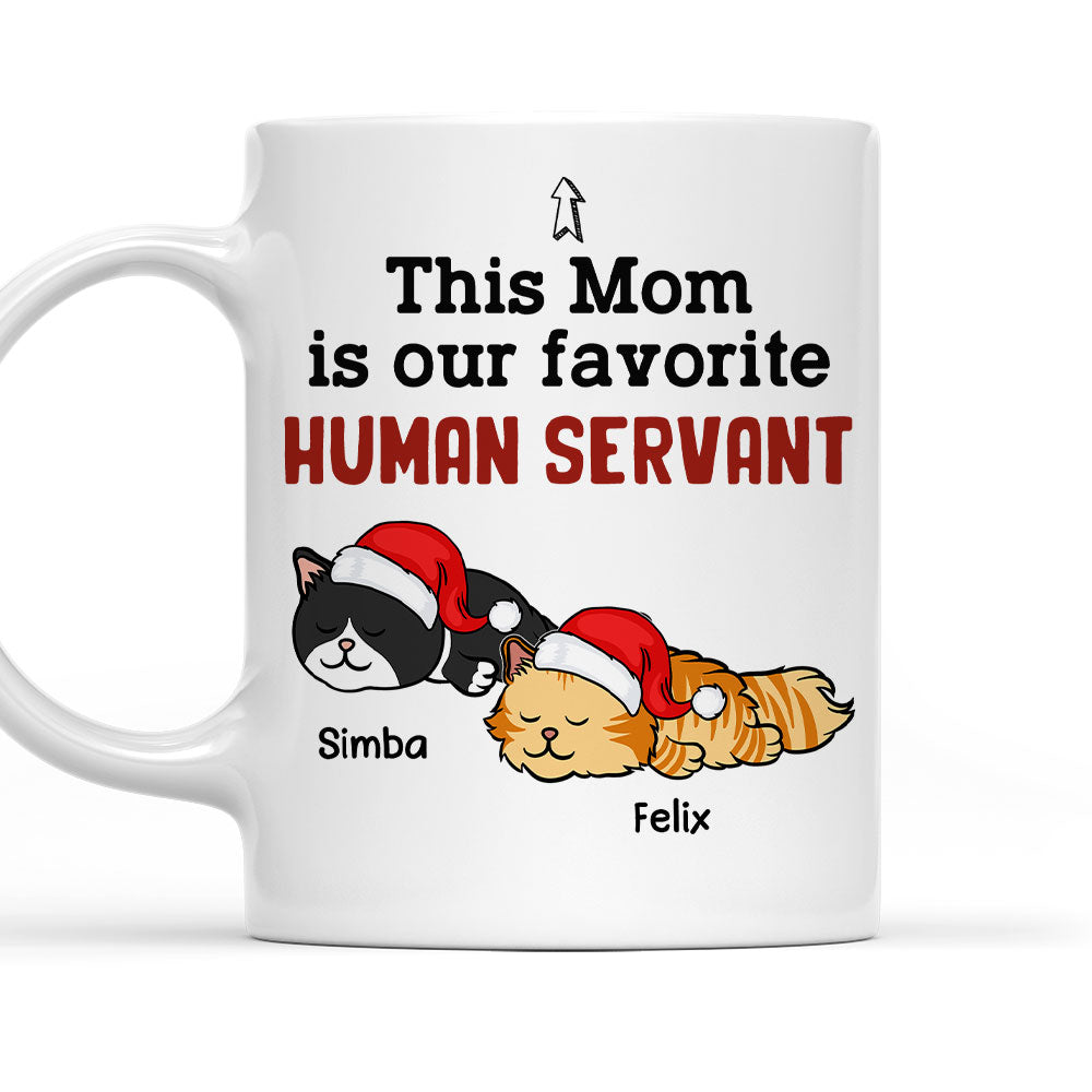Custom Photo Mother's day Birthday Gifts For Cat Mom, Cat Lovers • Human Servant Gift - Personalized Coffee Mug