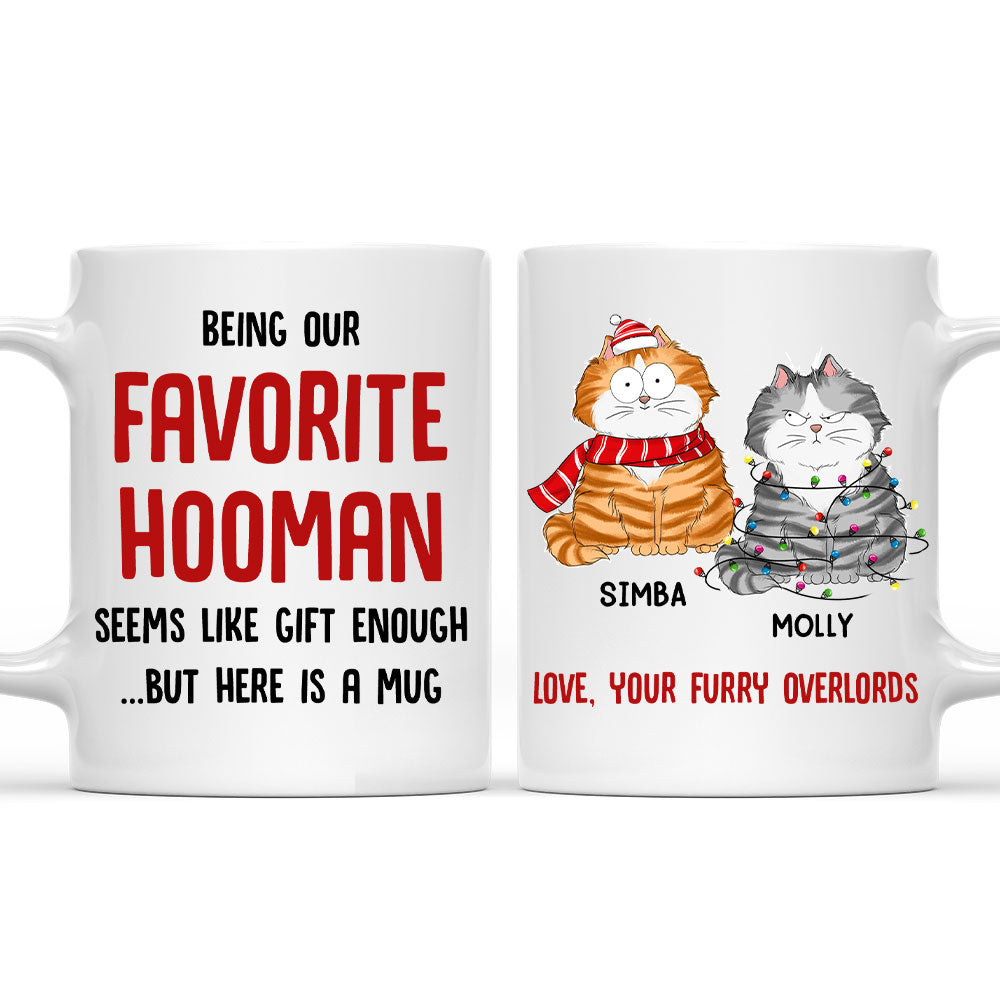 Custom Photo Mother's day Birthday Gifts For Cat Mom, Cat Lovers • Being Favorite Hooman - Personalized Coffee Mug