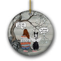 Custom Christmas Memorial Sympathy Gifts For Dogs, Cats • I'm Always With You - Personalized Circle Ceramic Christmas Ornament