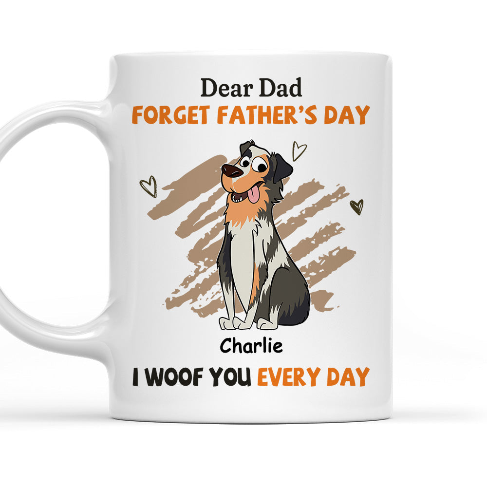 Custom Photo Christmas Birthday Gifts For Dog Dad, Dog Lovers • We Woof You Every Day - Personalized Coffee Mug