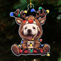 Reindeer Pet Christmas Photo - Personalized Acrylic Ornament