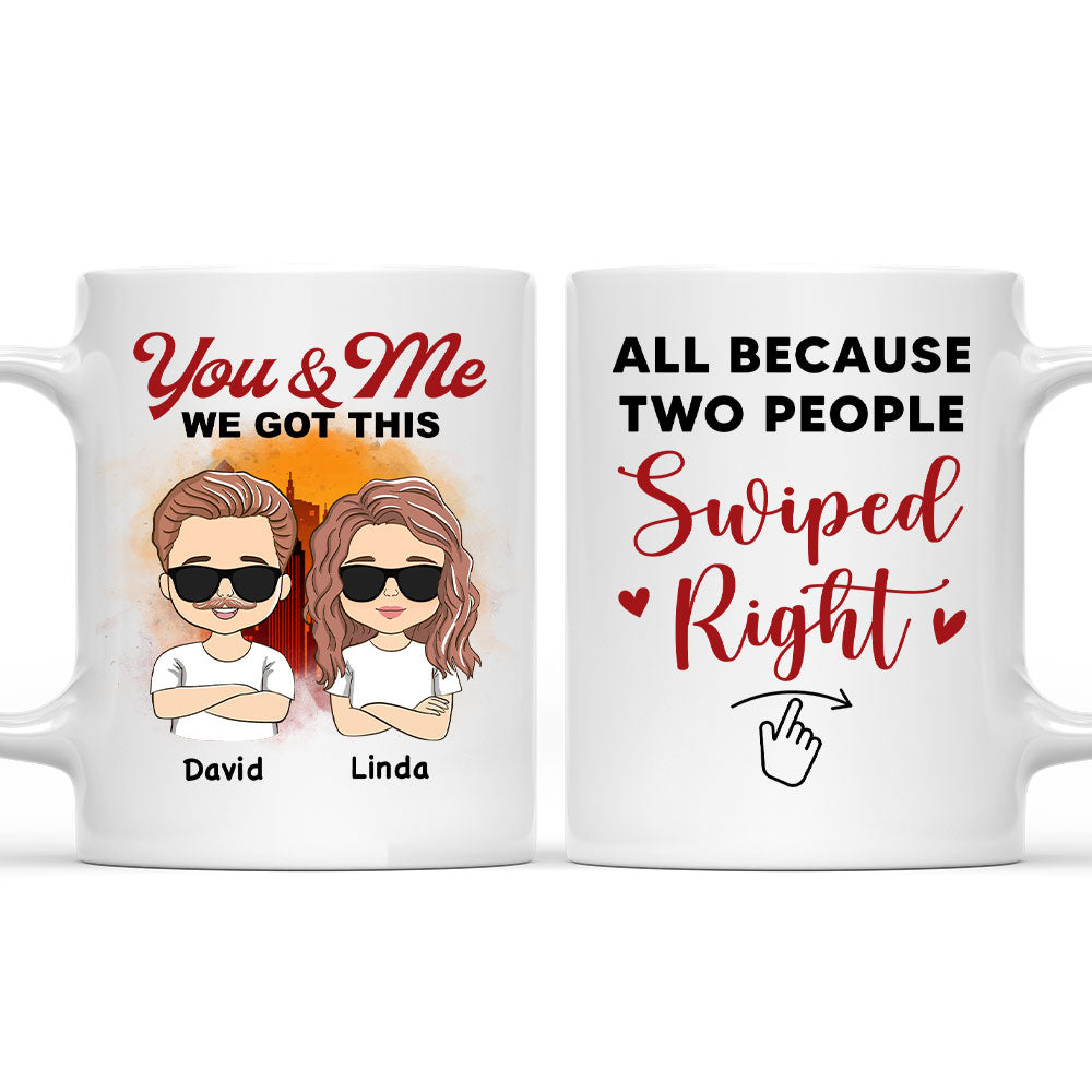 Two People Swiped Right - Personalized Coffee Mug