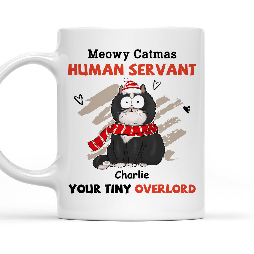 Custom Photo Mother's day Birthday Gifts For Cat Mom, Cat Lovers • Meowy Catmas Servant - Personalized Coffee Mug