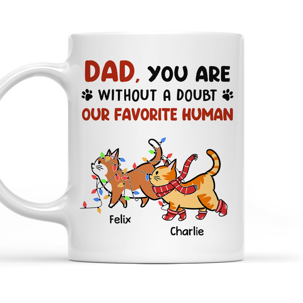 Custom Photo Mother's day Birthday Gifts For Cat Mom, Cat Lovers • Favorite Human No Doubt - Personalized Coffee Mug