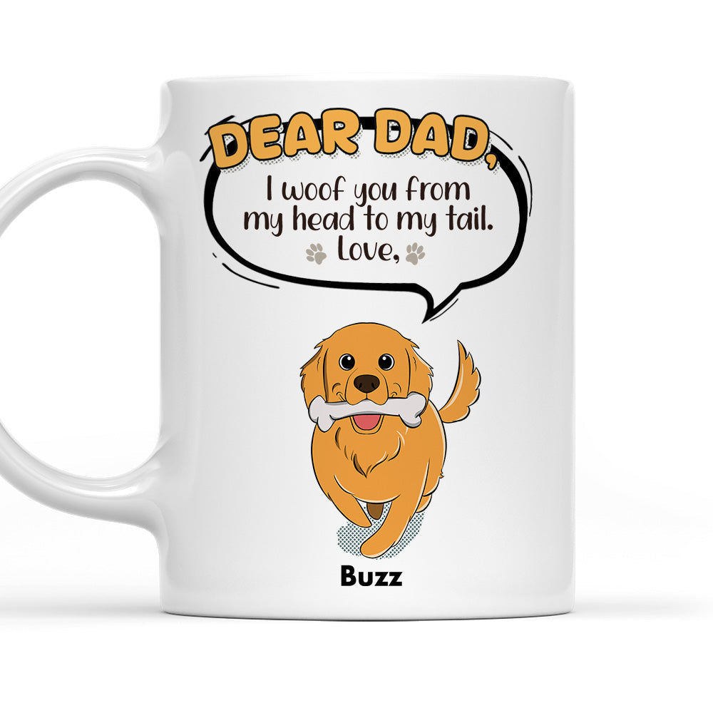 Custom Christmas Birthday Gifts For Dog Dad, Dog Lovers • My Head To Tail - Personalized Coffee Mug