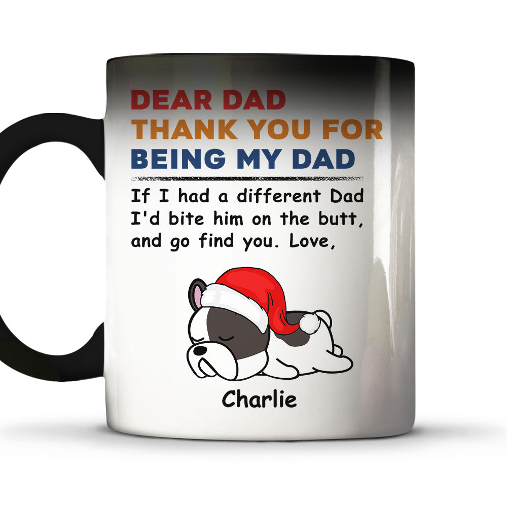Custom Photo Christmas Birthday Gifts For Dog Lovers • Bite The Butt Christmas - Personalized Color Changing Mug