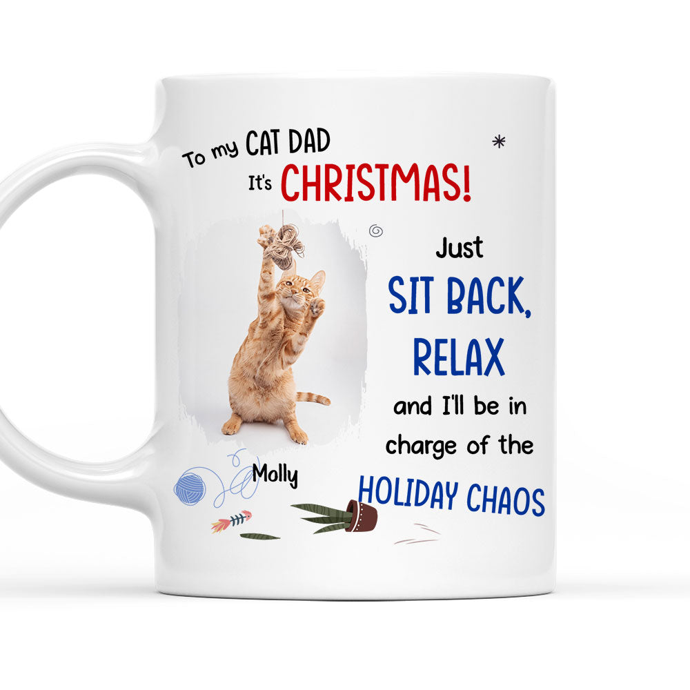 Custom Photo Mother's day Birthday Gifts For Cat Mom, Cat Lovers • Let Cats Be In Charge Of The Chaos Photo - Personalized Coffee Mug