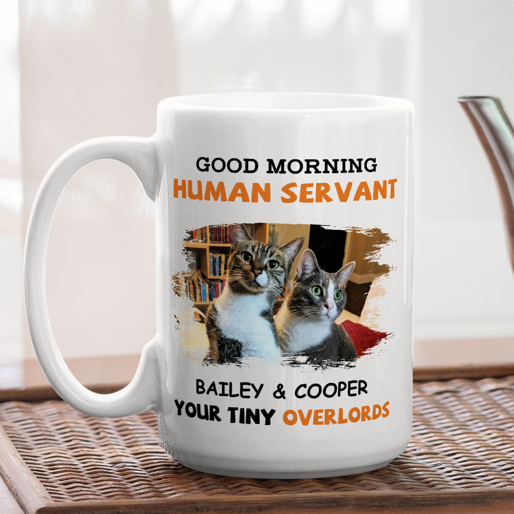 Custom Photo Mother's day Birthday Gifts For Cat Mom, Cat Lovers • Good Morning - Personalized Coffee Mug