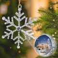 Custom Christmas Memorial Sympathy Gifts For Dogs, Cats • Beside You - Personalized Photo Snowflake Projection Ornament