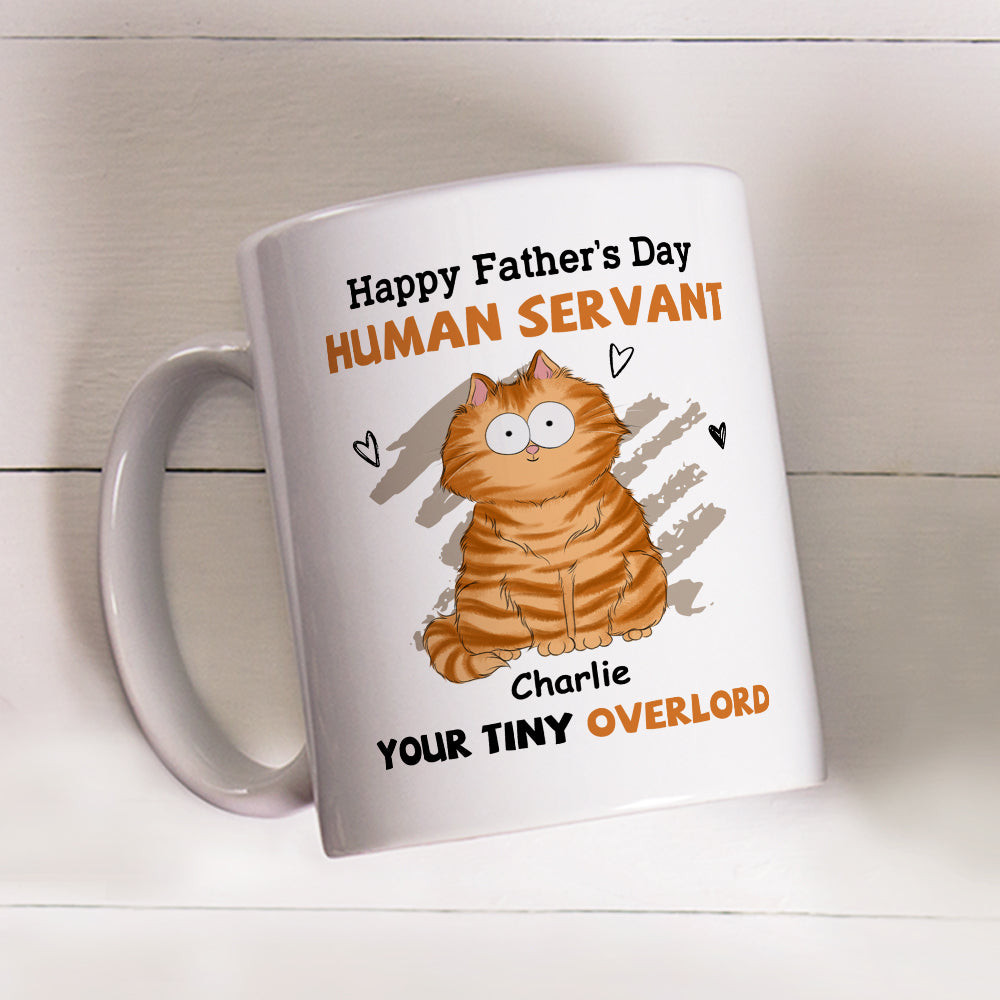 Custom Photo Christmas Birthday Gifts For Cat Dad, Cat Lovers • To My Human Servant - Personalized Coffee Mug