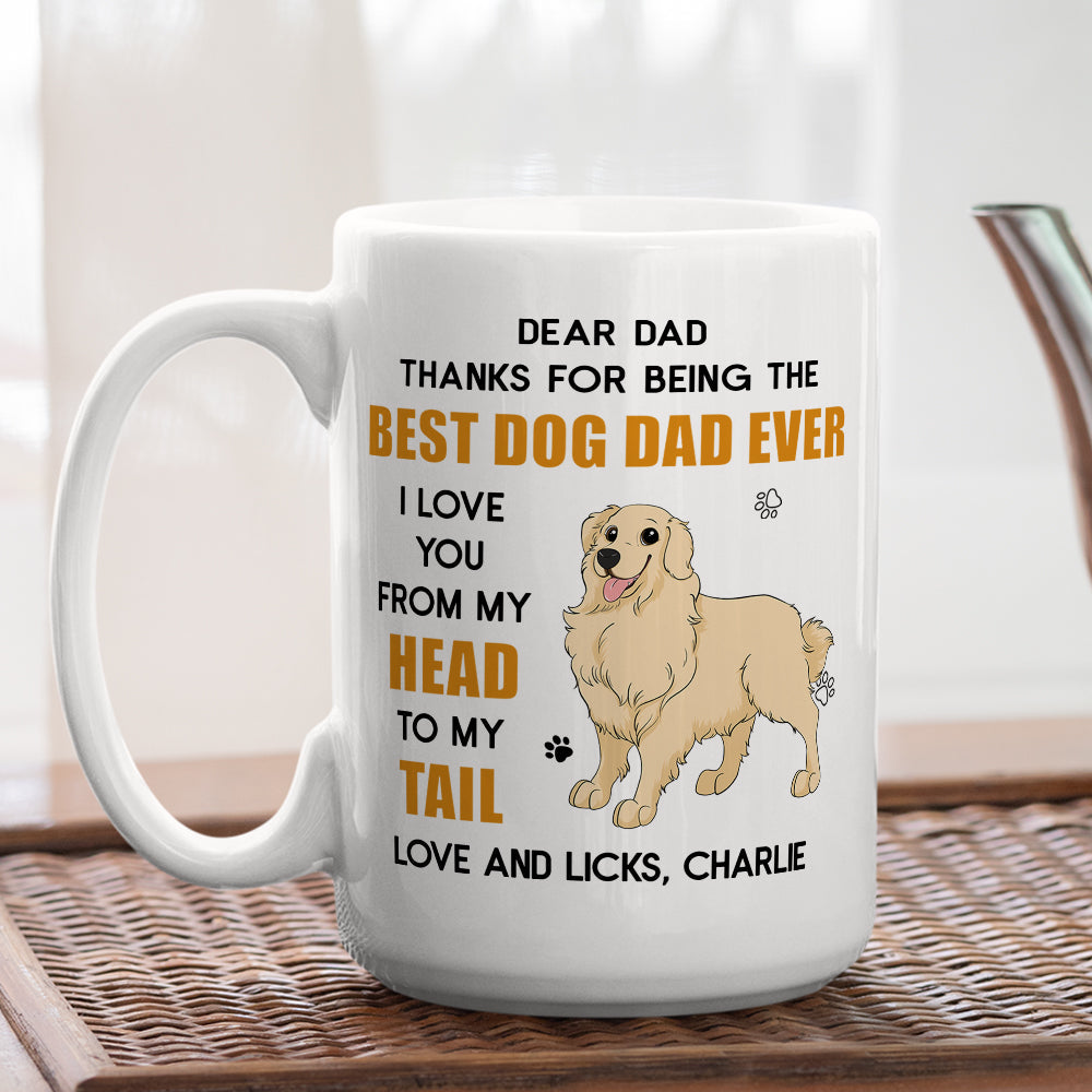 Custom Photo Christmas Birthday Gifts For Dog Dad, Dog Lovers • Head To Tail - Personalized Coffee Mug