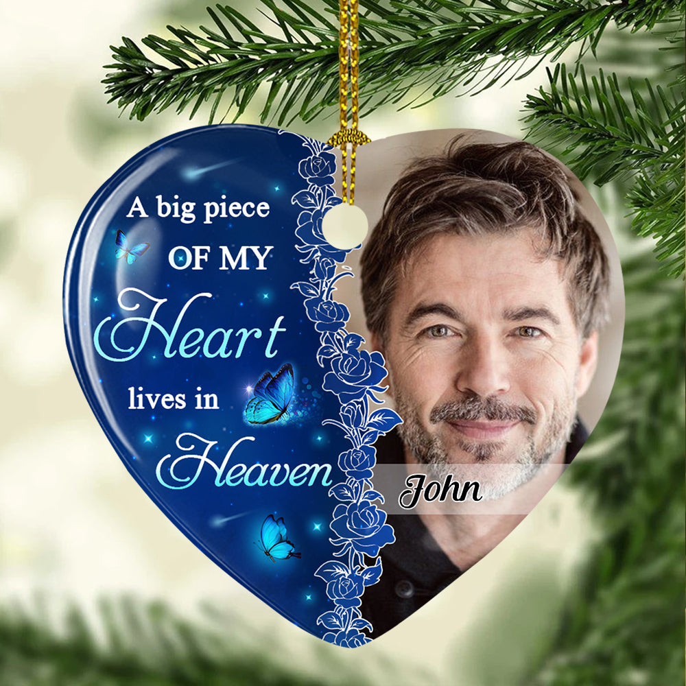 Missing You Always - Personalized Heart Ceramic Ornament