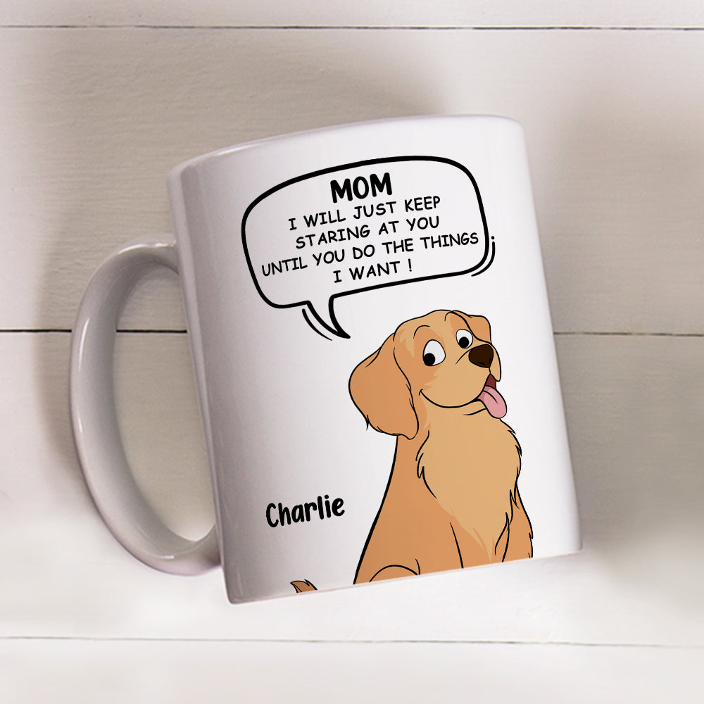 Custom Christmas Birthday Gifts For Dog Lovers • Staring At You - Personalized Coffee Mug