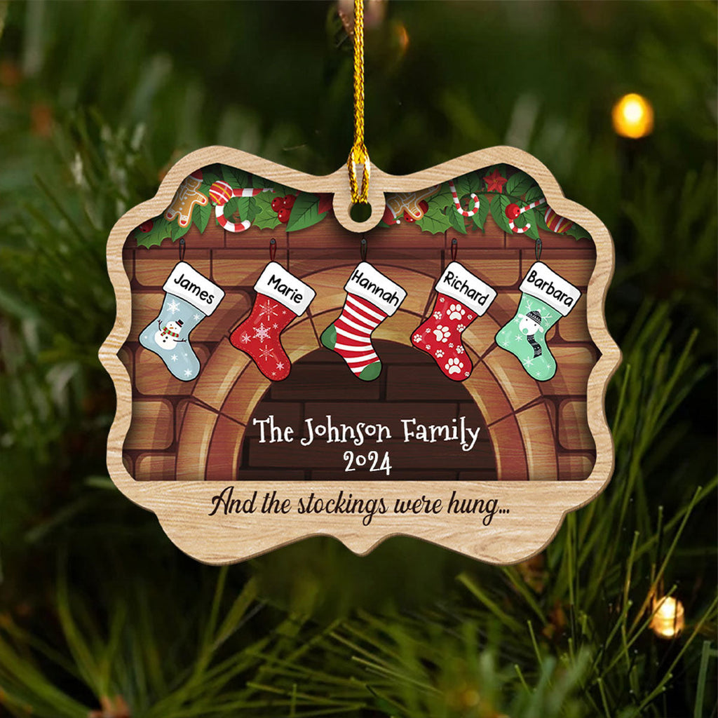 Stockings Were Hung - Personalized 1-layered Wood Ornament