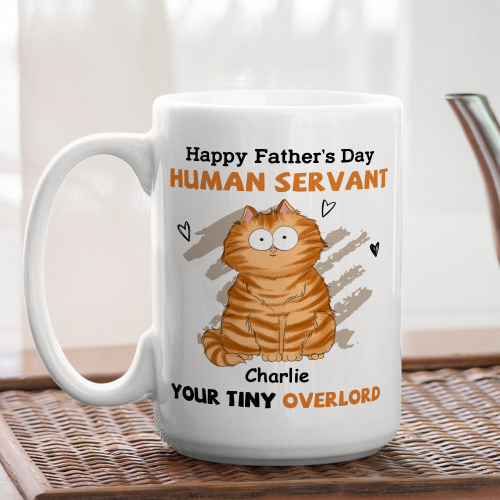 Custom Photo Christmas Birthday Gifts For Cat Dad, Cat Lovers • To My Human Servant - Personalized Coffee Mug