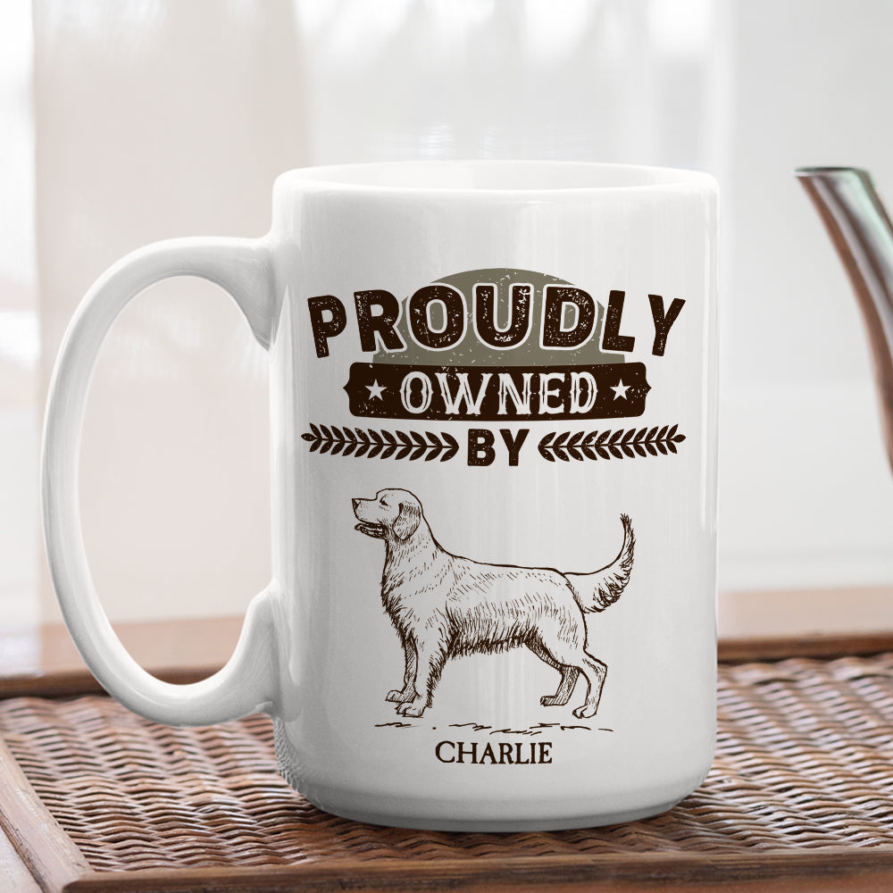 Custom Photo Christmas Birthday Gifts For Dog Dad, Dog Lovers • Proudly Owned By - Personalized Coffee Mug