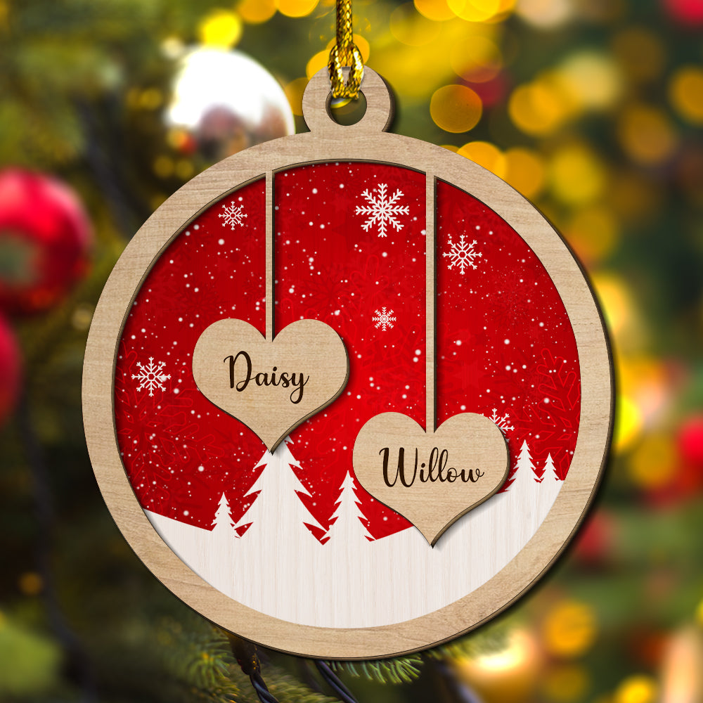 Family Ornament - Personalized 2-layered Wood Ornament