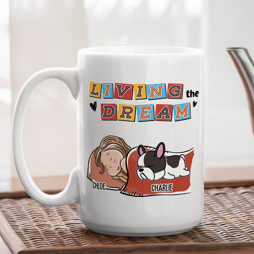 Custom Mother's day Birthday Gifts For Cat Mom, Cat Lovers • Living The Dream 3 - Personalized Coffee Mug